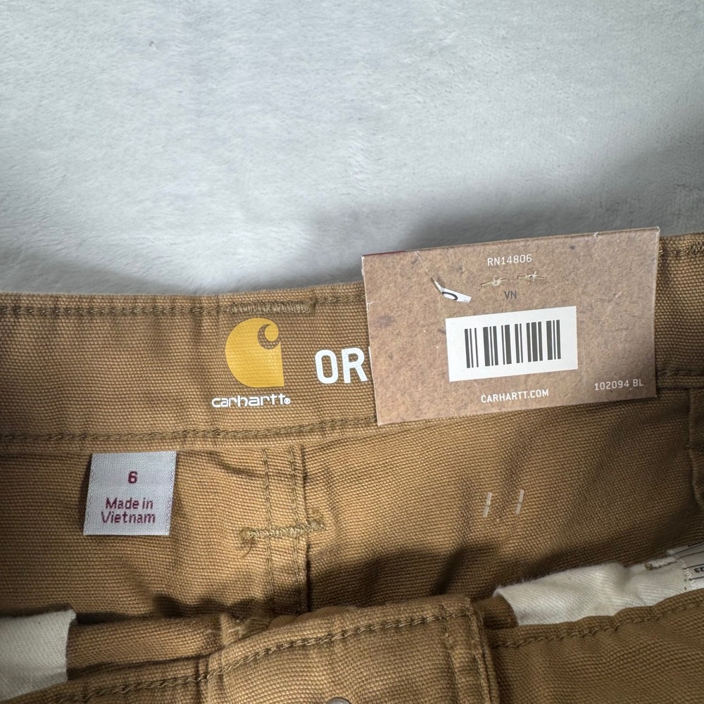 Carhartt Crawford Shorts Womens 6 Brown Rugged Flex Canvas Utility New 102094 - Picture 9 of 9